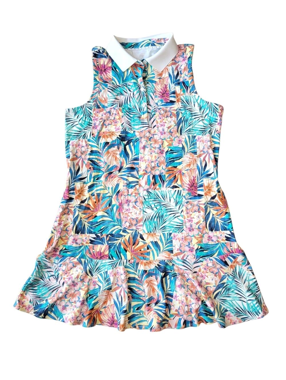 Tommy Bahama Abby Positano Palms IslandZone Tropical Dress Pockets Womens Large